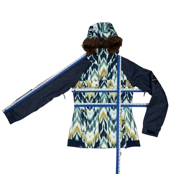 686 Womens Authentic Bae Insulated Jacket XS Ikat InfiDry Hooded Snowboarding - Picture 5 of 14